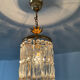 Lustre vintage lanterne doré à pampilles