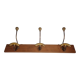 Wall coat rack, three metal and ceramic hooks in imitation of bamboo, 1900