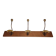 Wall coat rack, three metal and ceramic hooks in imitation of bamboo, 1900