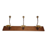 Wall coat rack, three metal and ceramic hooks in imitation of bamboo, 1900