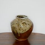 Pot en grès pyrité vernissé