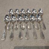 12 silver-plated metal coffee spoons by Ravinet & Cie, Empire 81.