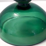 Centre de table/bol en verre vert soufflé à la main, fabriqué à Empoli, Italie