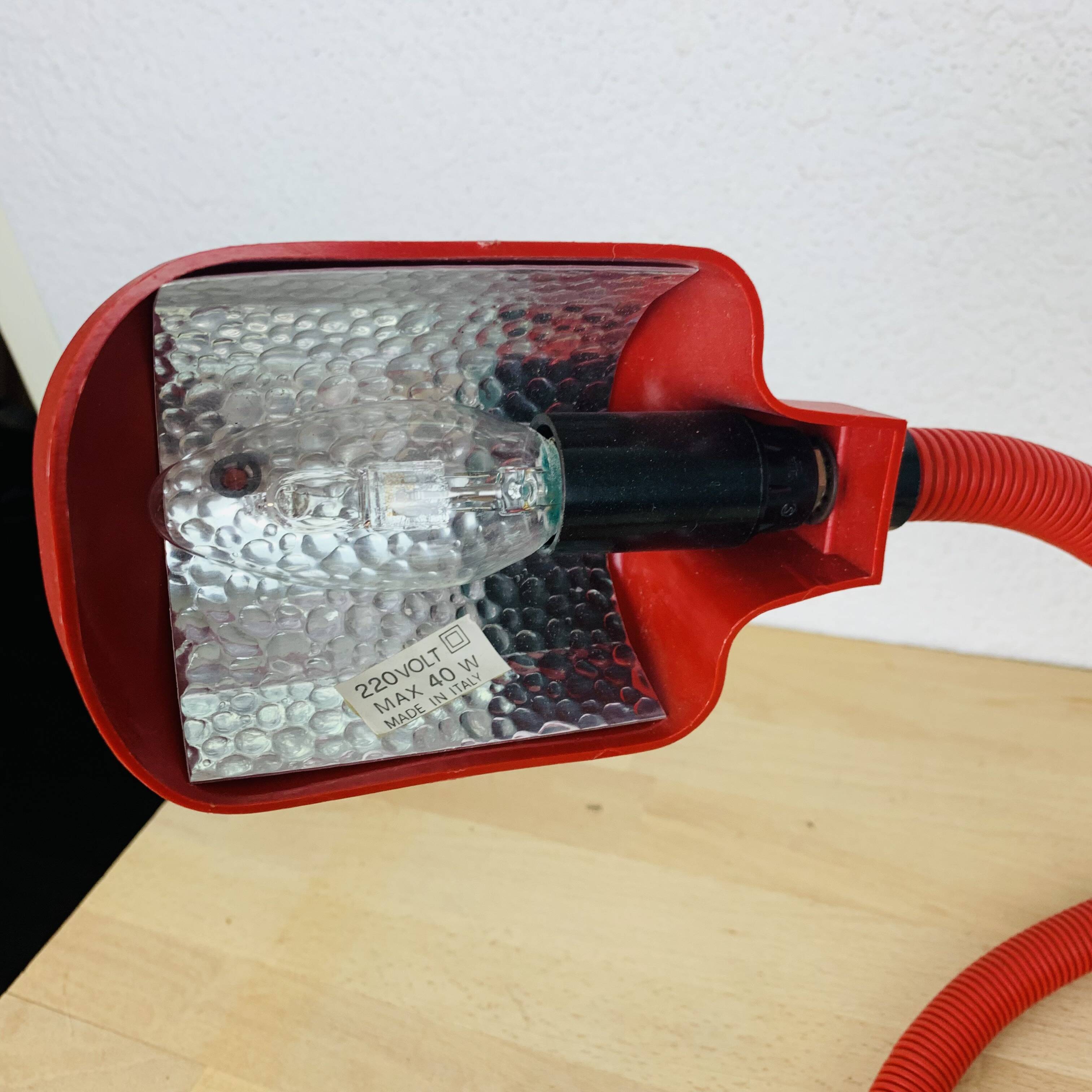 Lampe serpent flexible rouge années 80