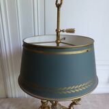 Golden bronze hot water lamp and tin lampshade