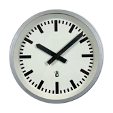 Grey Industrial East German Wall Clock from GW, 1960s