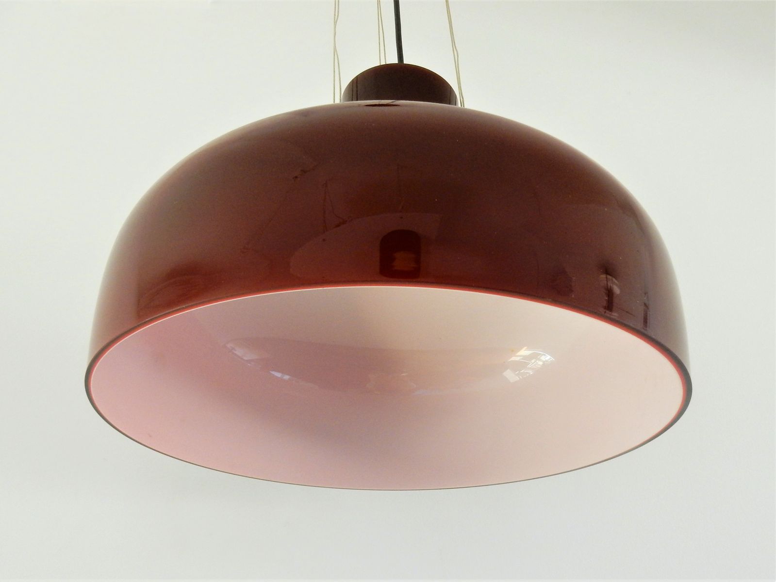Vintage glass suspension in red-brown 1970s