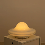 Handcrafted glass table lamp 70's