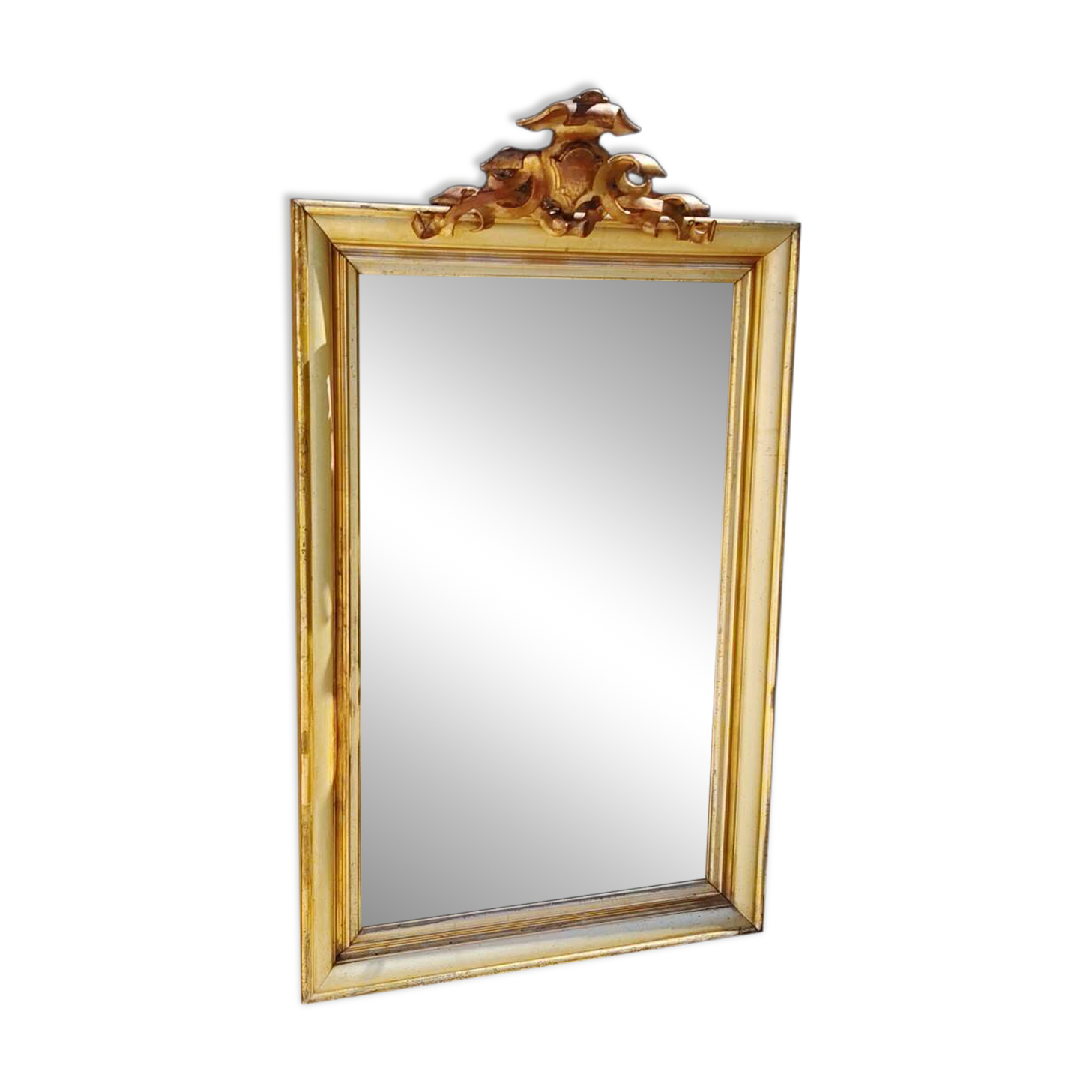 Large mirror/19th-century wooden frames, gilded.