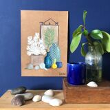 Original A5 painting on ceramics and curiosities paper by Coeur de voyou