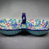 Beggar / servant in Longwy earthenware – floral decoration, 1950s