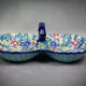 Beggar / servant in Longwy earthenware – floral decoration, 1950s