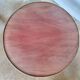Round brass and wood coffee table