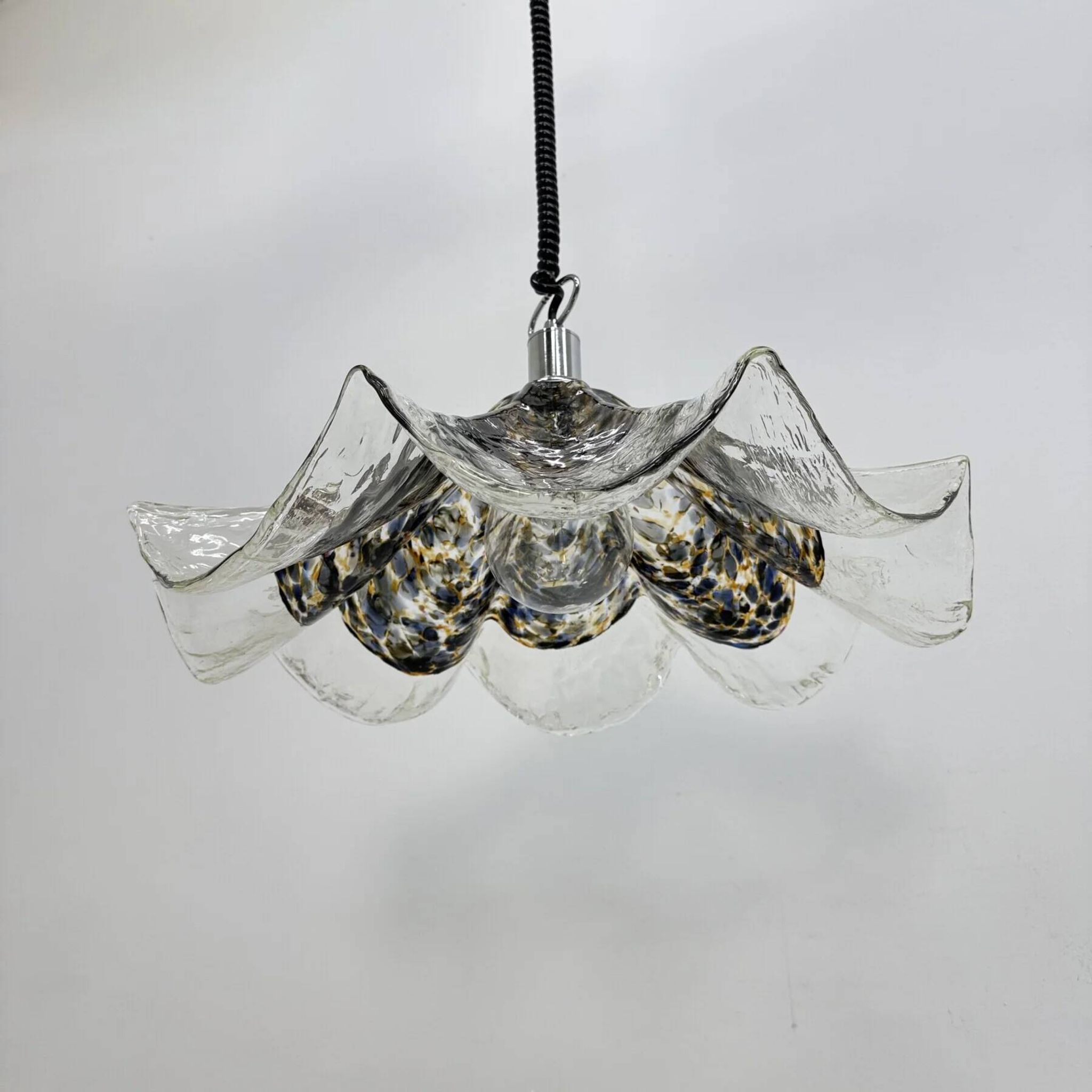 Glass and metal lamp