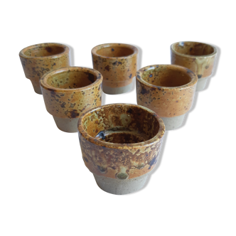 Set of 6 vintage ceramic coquetiers
