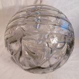 Set of 2 smoked glass ball suspensions by Doria Leuchten, Germany, 1970s.