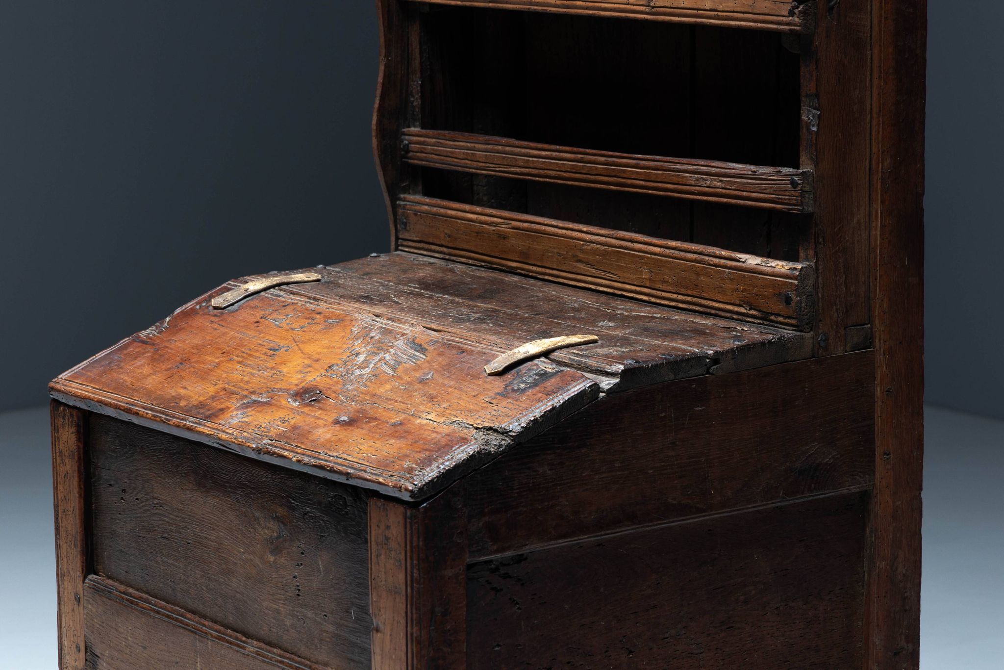 Primitive Folk Art Shelving Cupboard, France, 19th Century