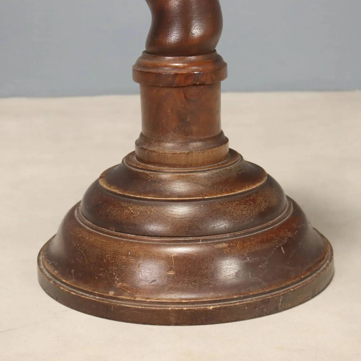 Column, ancient walnut pedestal, Italy, late 19th century