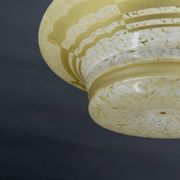Modernist Art Deco pendant light in acid-etched “cloud” glass, France, Circa 1930