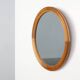 Mid century oval oak Mirror, Belgium 1950s