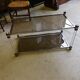 Table basse en verre et chrome 1970