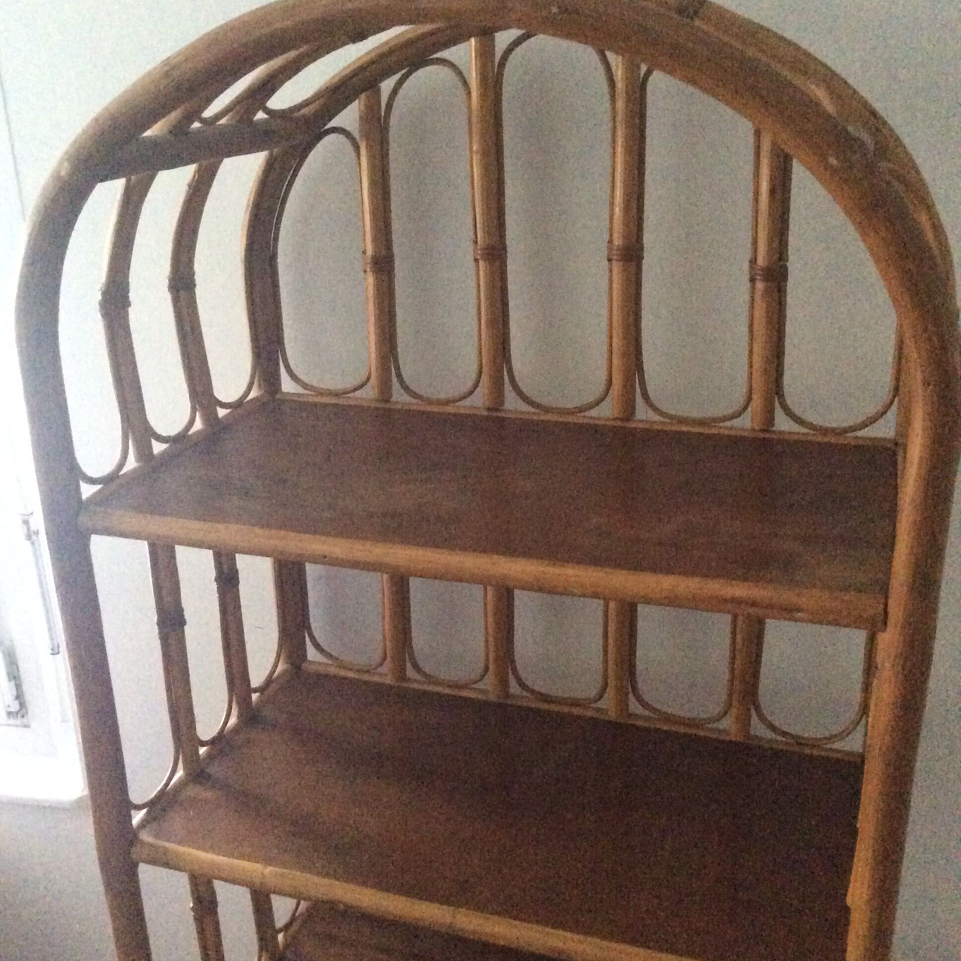 Lot 2 vintage bamboo shelves