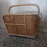 Caned magazine rack