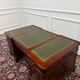 Classic English partner desk green leather