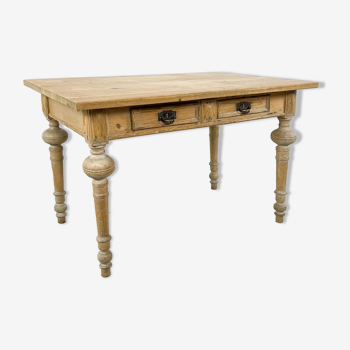 Table suédoise antique avec tiroirs en pin