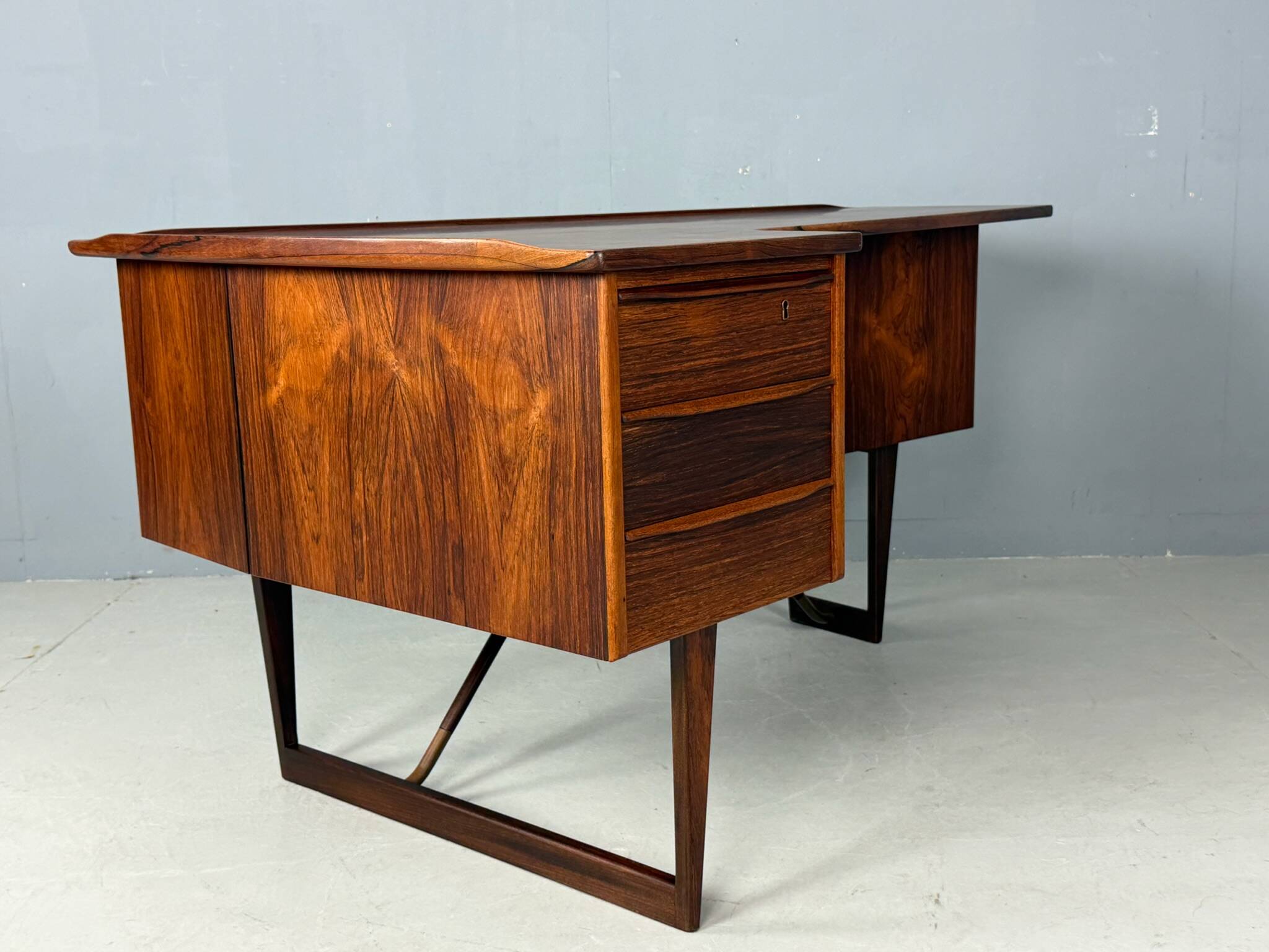 1960s Peter Løvig Nielsen 'Boomerang' Desk Hedensted Møbelfabrik