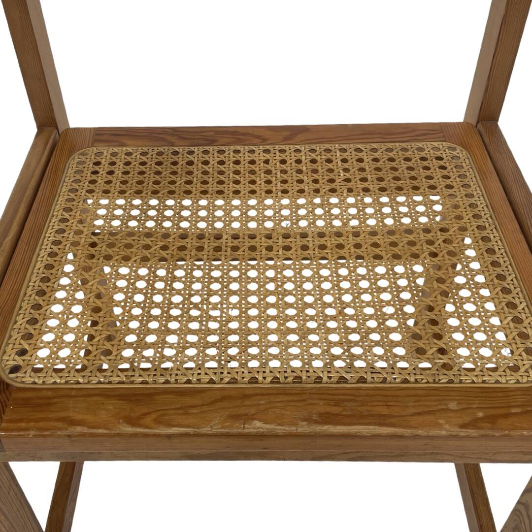 Vintage chair in webbing and pinewood from the 70s minimalist design