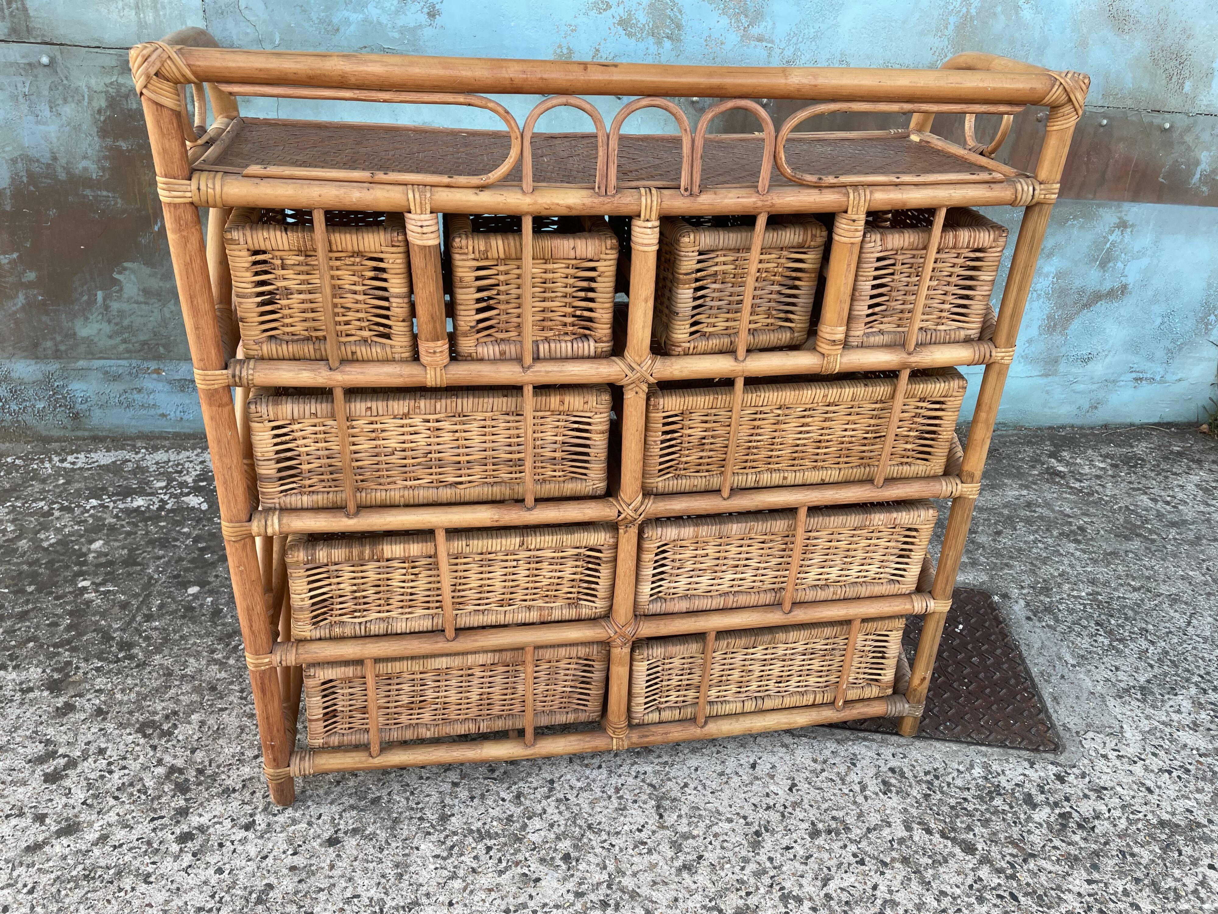 Rattan storage cabinet