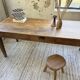 Pine and oak + walnut farmhouse table 1950