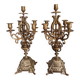 Paire chandeliers bronze