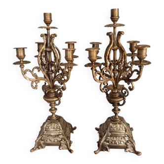 Pair of bronze candlesticks