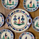 Henriot Quimper dessert service