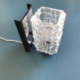 Rectangular wall lamp in molded glass