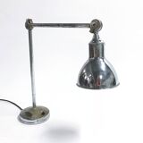 Vintage industrial chrome work light by AGI, 1930s