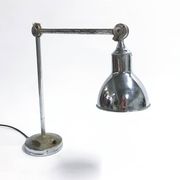 Vintage industrial chrome work light by AGI, 1930s