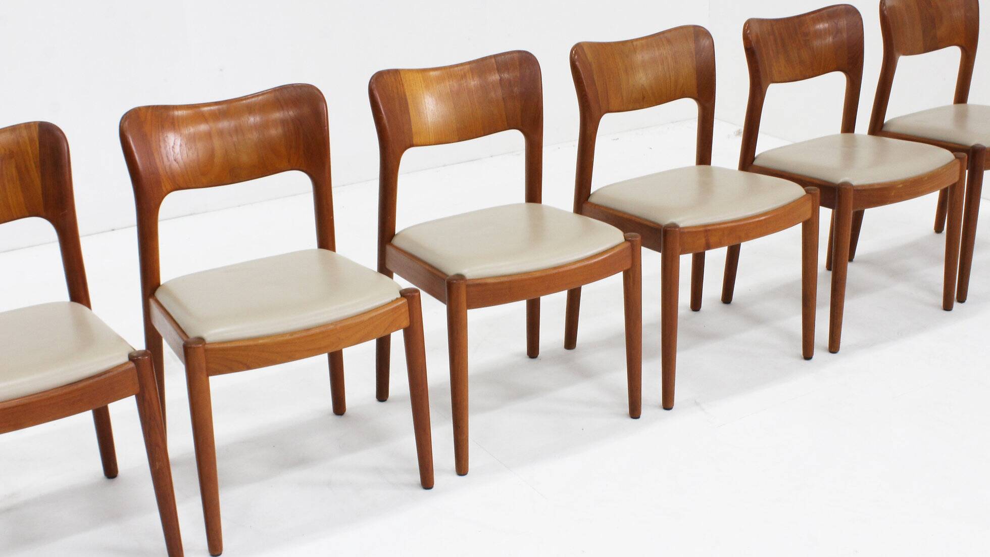Set of 6 vintage Danish dining chairs by Niels Koefoed, 1960s, teak
