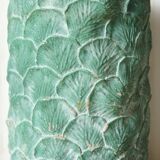 Cylinder vase "go green" textured leaves 100% handmade
