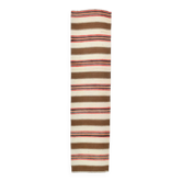Tapis de couloir vintage kilim rayé marron et beige