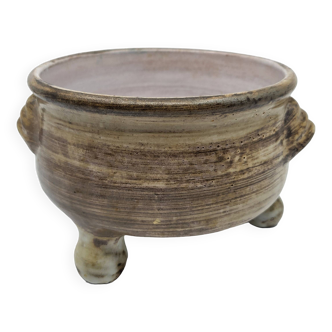 Jacques Pouchain tripod pocket emptier, Dieulefit workshop, French ceramics 1960