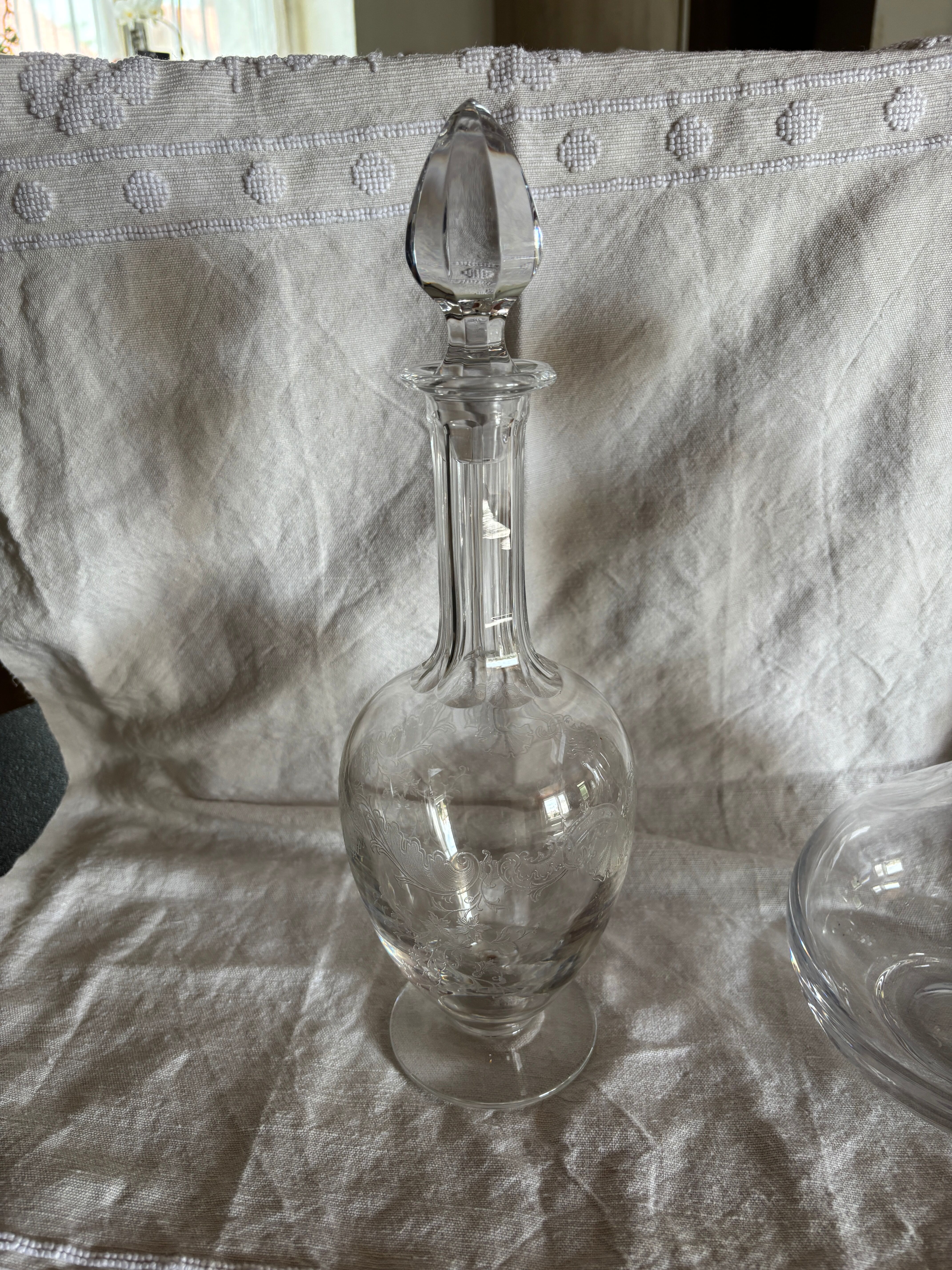 Antique St. Louis crystal carafes