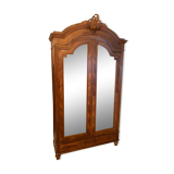 Wardrobe with pediment late nineteenth with Louis XVI style mirrors