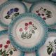 8 antique earthenware dessert plates