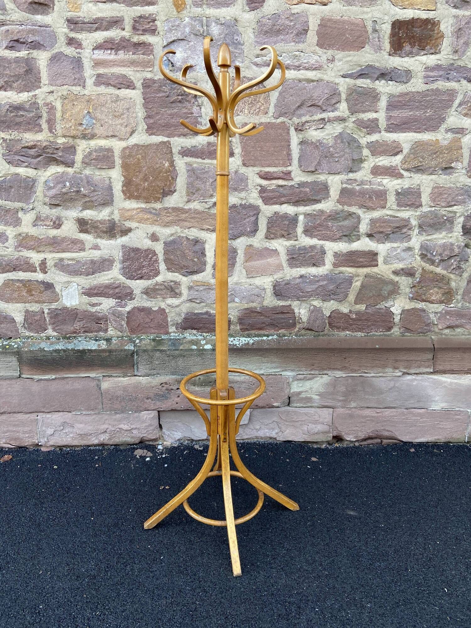 Baumann coat rack on vintage parrot stand 1960