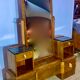Dressing table art deco 1920 walnut magnifying glass portor marble