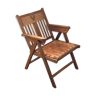 Dutch arts and crafts apprentice chair with leather woven seat, ca 1950