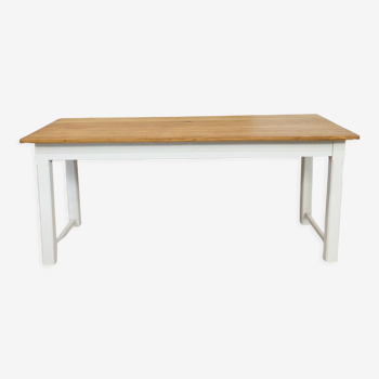 Table de ferme piétement blanc